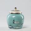 Landscape Flower Tea Cans Candy Nuts Coffee Beans Sealed with Gold Cover Exquisite Storage Bottle Kitchen Container