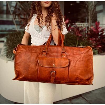 Bolsa de viaje de cuero de gran calidad, bolsa de lona para gimnasio, equipaje para hombres, fin de semana nocturno