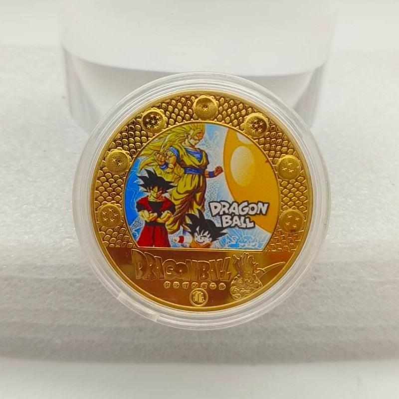 Dragon Ball Commemorative Medal, Colorful, Classic, Anime, Gold Coin, Creative Small Coin, Sun Wukong Coin, Children's Toy, Stocking Stuffers
