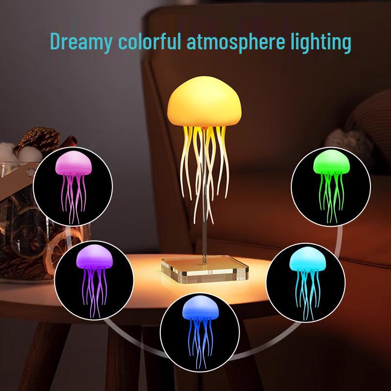 Smart Color Gradient Jellyfish Lamp with Sound Control - Dynamic Tentacle Night Light