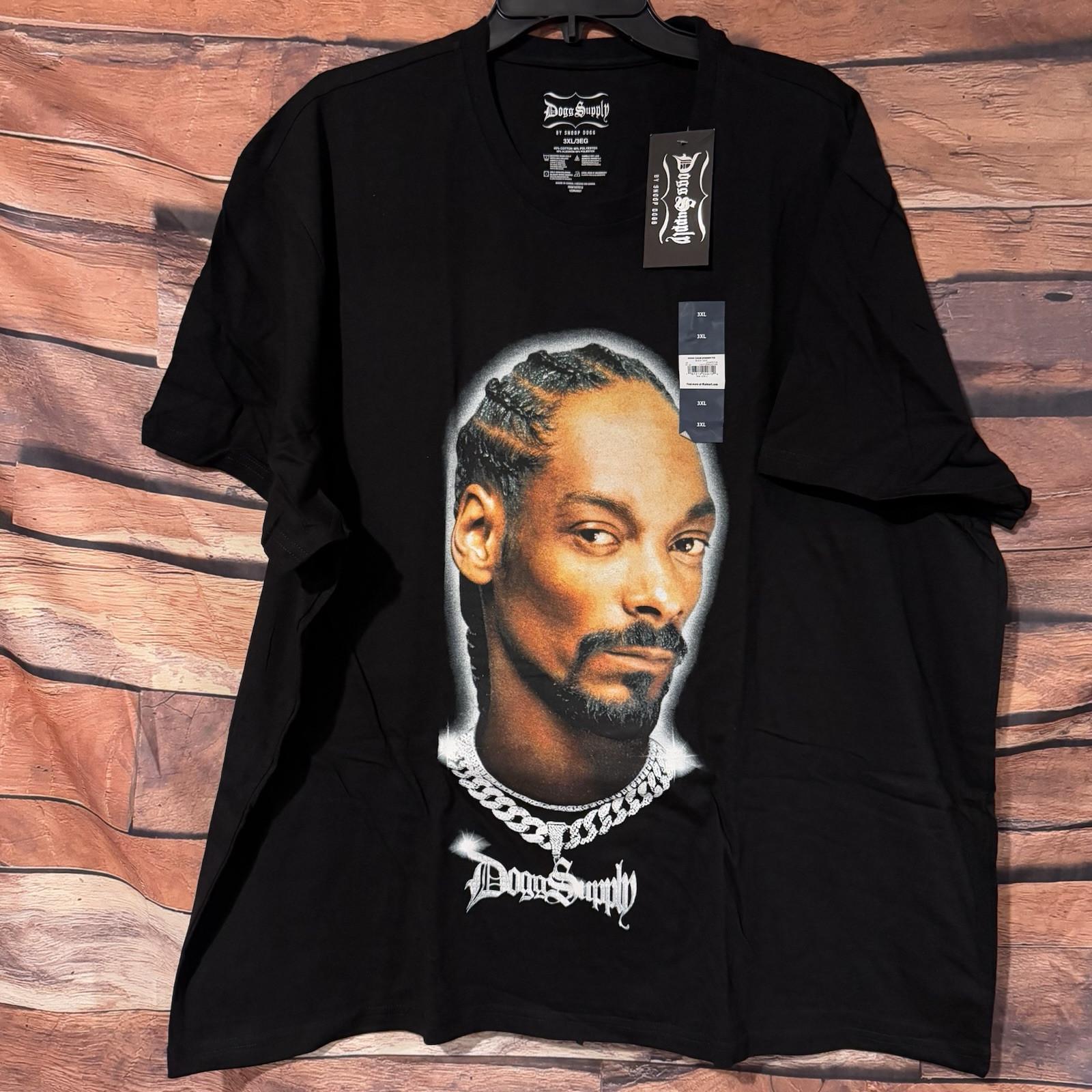 Snoop Dogg Dogg Supply Men s 3XL Graphic Hip Hop Portrait Black Tee NWT Unisex T-Shirt M
