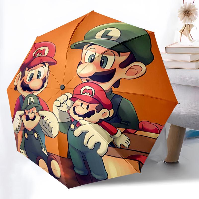 1pc Heartwarming Adventure of Mario and Luigi Automatic Open/CloseUmbrella, Portable Compact Umbrella for Men & Women J046