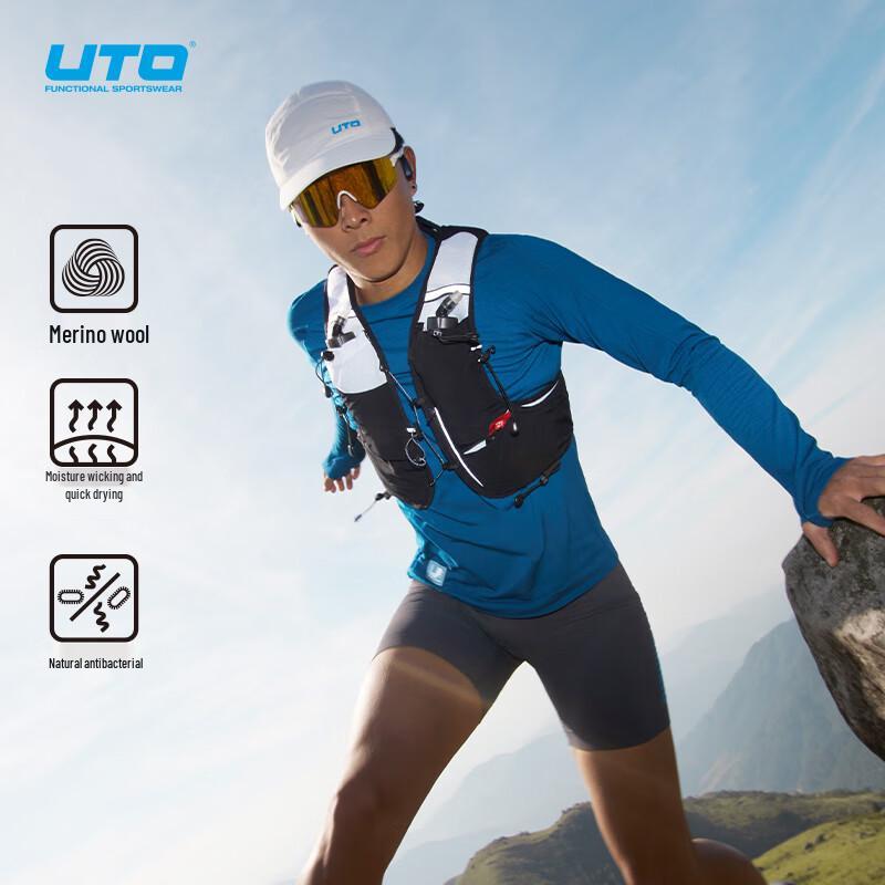 

UTO Men s Merino Wool Quick-Dry Breathable Long-Sleeve Sport T-Shirt L