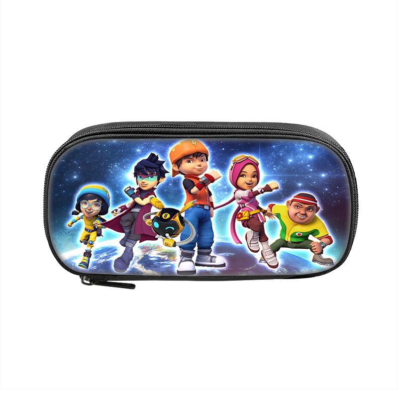 Boboiboy Pencil Case For Kids Nylon Storage Bag With Cartoon Design