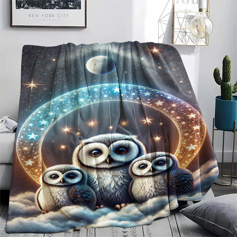 1Pc Cartoon Print Flannel Blanket, High Quality Comfortable for All Seasons, Home Decor, Warmth and Comfort, Perfect for Christmas Birthday Gift