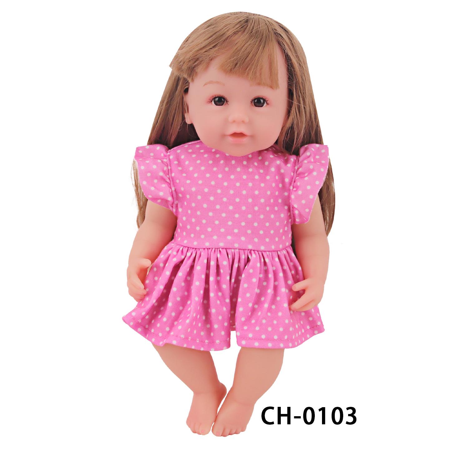 

12-дюймовая африканская черная кукла в розово-красном платье в горошек - в комплекте милые аксессуары