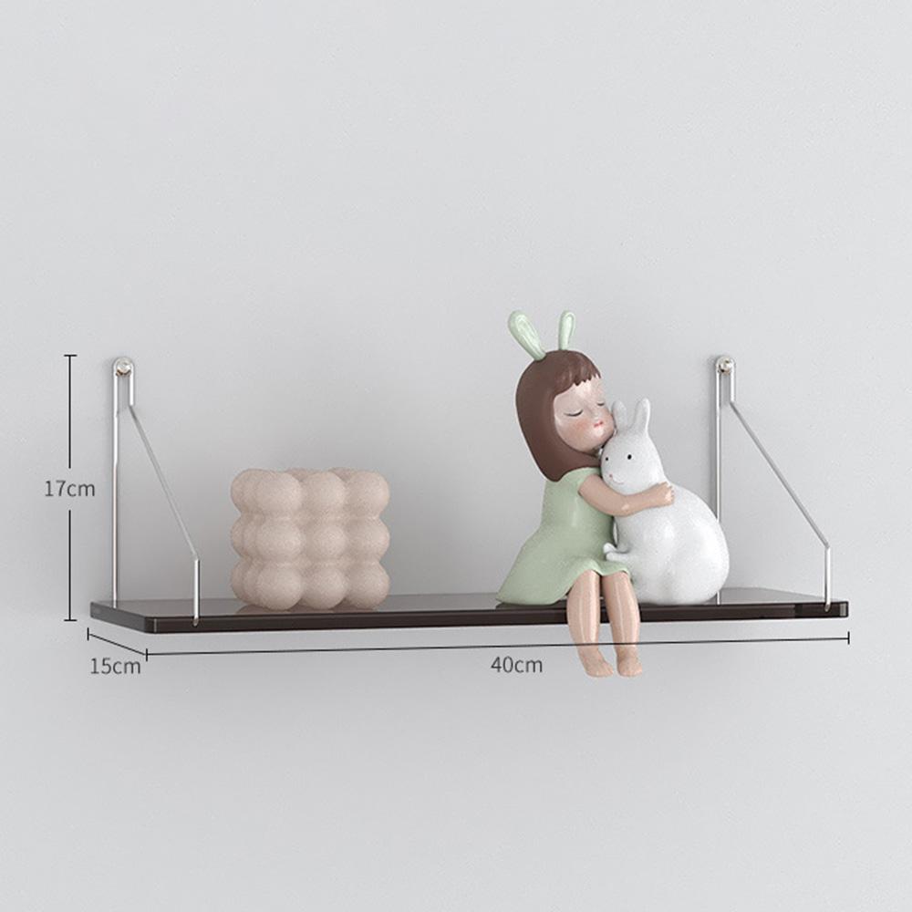 40 X 15cm Wall Mounted Floating Shelf Transparent Acrylic Bookshelf Display Rack for Living Room