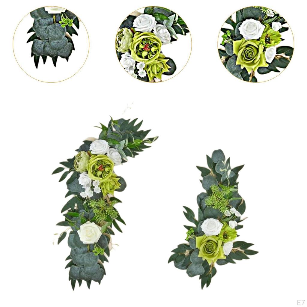 2 Pieces Floral Decor for Wedding Arch with Artificial Flowers Reception And Backdrop