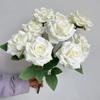 9 Heads Artificial Rose Bouquet Pink Red Blue White Multi-Color Set Fake Rose Flower Arrangement Desktop Size