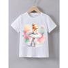 Summer Short-Sleeve T-Shirt for Girls Featuring a Beautiful Ballet Dancer Print