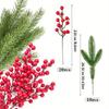 10Pcs Red Cherry Artificial Pine Branches Holly Berries Christmas Decoration Home Room Decor Wedding Decor New Year Wreath Gift
