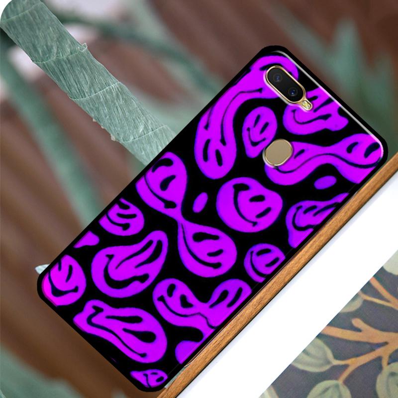 Trippy Smiley Face Pattern Aesthetic For OPPO A74 A54 A94 Case For OPPO A31 A53 A53S A5 A9 2020 A5S A15 A83 A91 A52 A72 Coque