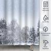 Shower Curtain Winter Snowy Forest Trees Landscape Christmas Holiday Bath Decor Waterproof Fabric Seasonal Design Home Interior