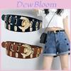 Pu Leather Womens Punk Hollow Casual Belt With Alloy Buckle For Fashion Jeans And Office Wear