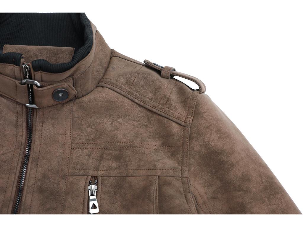 Men's Retro Suede PU Leather Motorcycle Jacket - Autumn/Winter Trend 2025