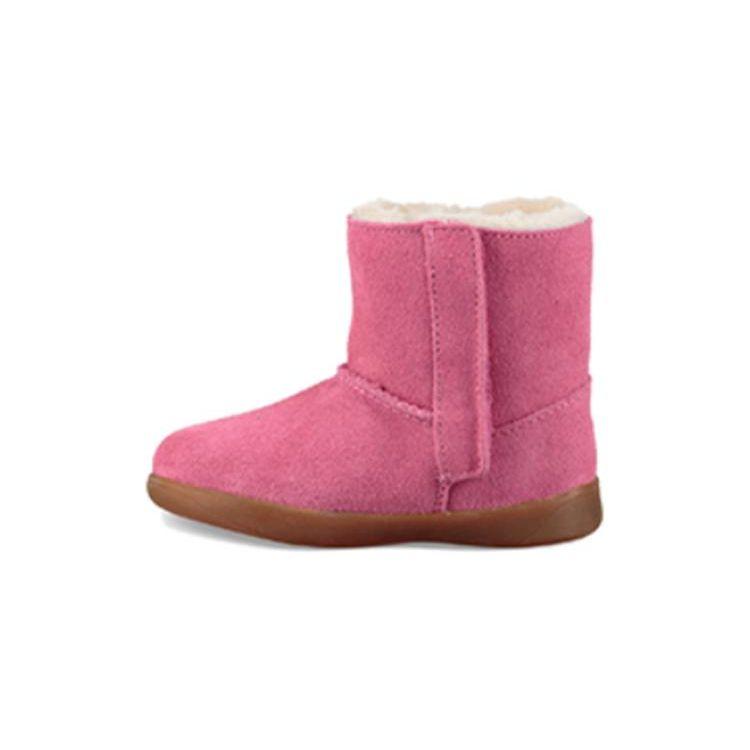 UGG Keelan Suede Velcro Fleece Snow Boots Kids Boots Pink 1096089T-PAZ
