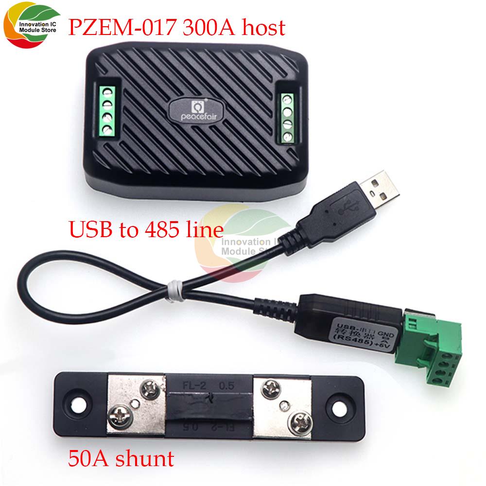 Peacefair Newest PZEM-017 DC 0-300V Voltmeter Ammeter RS485 Modbus Voltage Current Power Energy Meter Electric Watt Meter