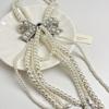 Light Luxury High-End Full Diamond Bow Pearl Tassel Necklace Banquet Runway Dress Accessories For Women Gift