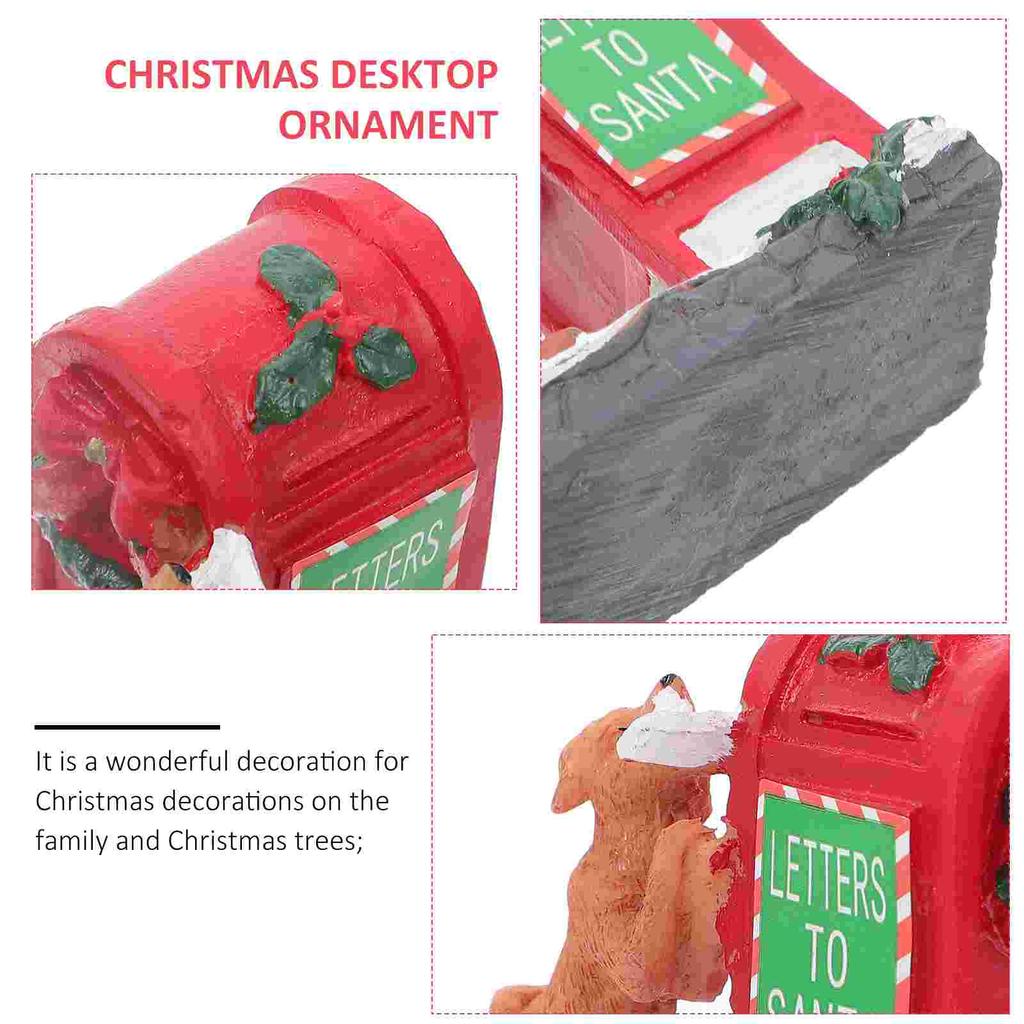 Ornament Handicraft Ornaments Tabletop Christmas Dessert Mailbox Figurine Red Crafts
