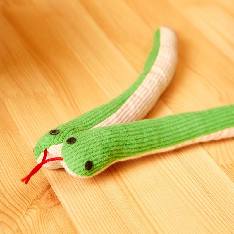 Cat Toy Snake, 2pcs Crinkle Sound Toy Soft Linen, Interactive Kitten Exercise Kick Toy for Indoor Cats 16.5 Inch (Approx. 42cm)