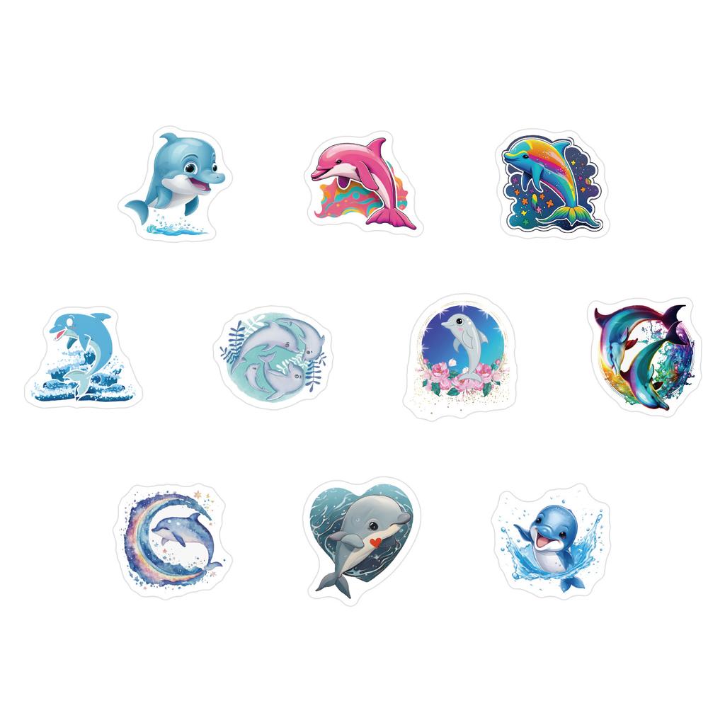 500/Rolle Delfin-Cartoon-Rollenaufkleber Niedliches Tier Kinder Do-It-Yourself Skateboard Koffer Aufkleber Premium Langlebig