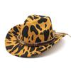Retro Ethnic Style Wool Cow Pattern Big Eaves Wide Edge Protection Warm Western Cowboy Top Hat Men'S And Women'S Style