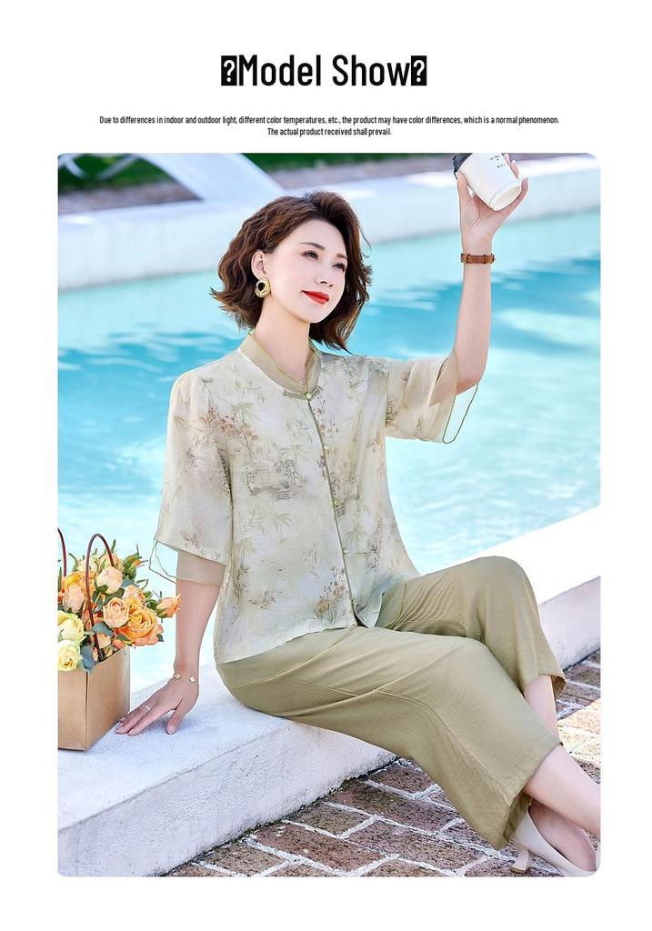 2026 Spring/Summer Women's Floral Print Short-Sleeve Two-Piece Casual Set