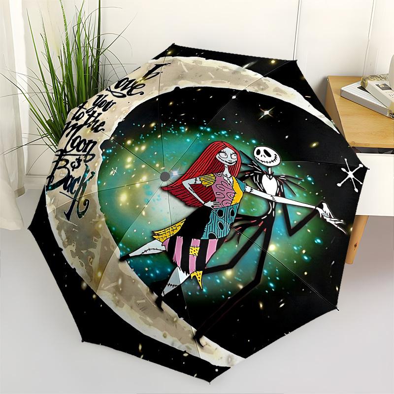 

Moon, Love Themed Automatic Opening and Closing Umbrella, Brightly Colored 8-rib Portable Umbrella, Suitable for Men and Women, A Perfect Gi