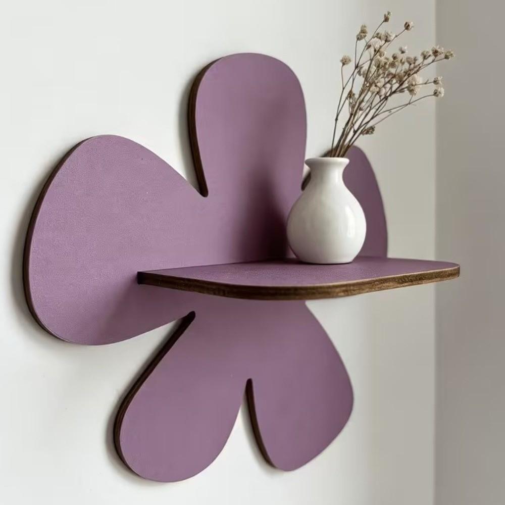 Wall-Mounted Flower Floating Wall Shelf Wooden Wall Hanging Shelf Modern Plant Shelf  Office