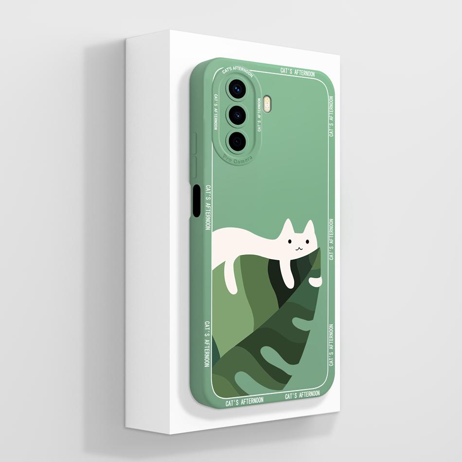 Case For Huawei Nova Y70 Plus Art Bear Full Coverage Anti Drop Funda For Huawei Nova Y 70 Y70+ Liquid Silicone Phone Back Cover