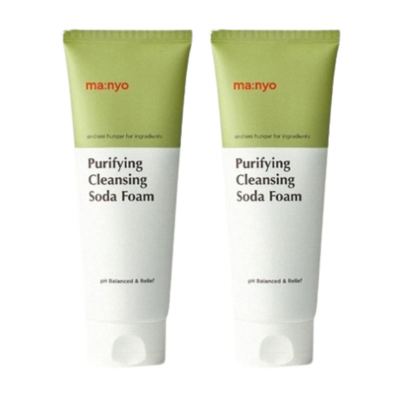 ma:nyo Purifying Cleansing Soda Foam 150ml | Korean Mild pH-Balanced Facial Cleanser with Baking Soda, Aloe & Green Vital Complex