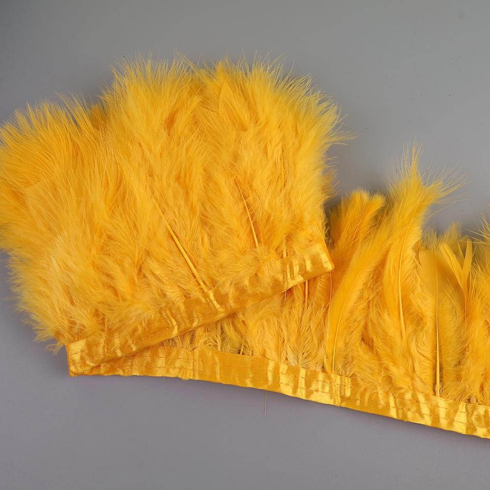 FeatherTurkey Feather Fringe 4-6inch Colorful Marabou Feather Tape for Handiwork Clothes Dress Handmade Cloth Strap Home Decoration