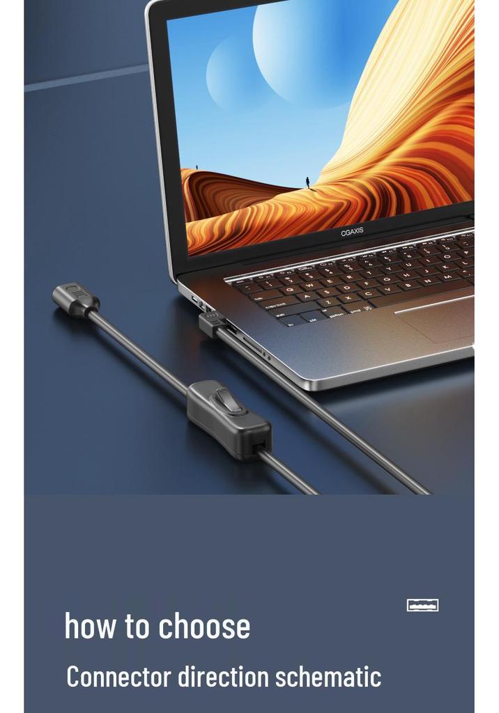 Futa USB 3.0 Extension Cable with Switch, Male To Female for Small Fan, Desk Lamp, Dashcam, or Data Power Supply, 90cm