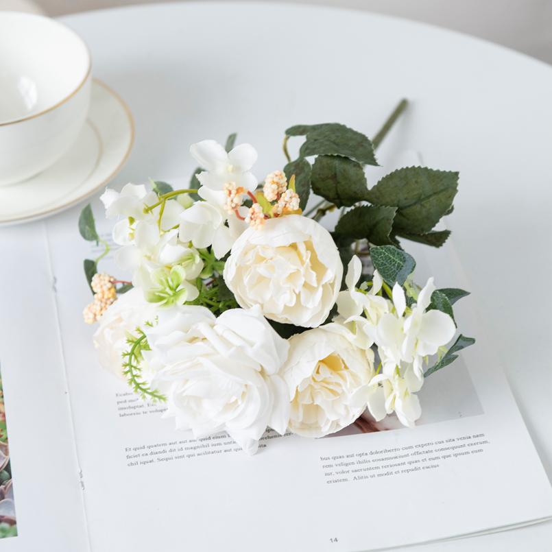 1/3PC Artificial Flowers Silk Hydrangea Wedding Wreath Home Room Garden Yard Rose Bridal Bouquet Festival Decora Vase Fake Peony