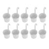 10Pcs Hanging Flower Pots with Removable Hooks Outdoor Indoor Plants Metal Buckets Wall Fence Home
