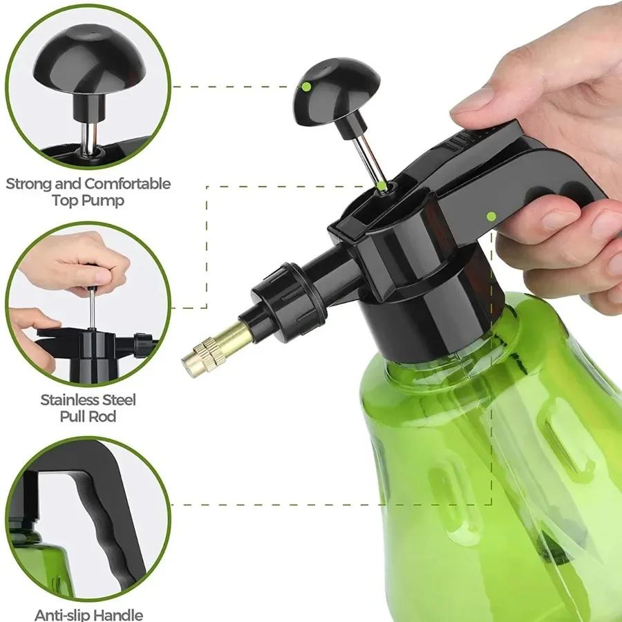 2L Hand Pressure Sprayer | Air Pump Spray Bottle for Gardening/Car Cleaning/Disinfection | Leak-Proof, Adjustable Nozzl