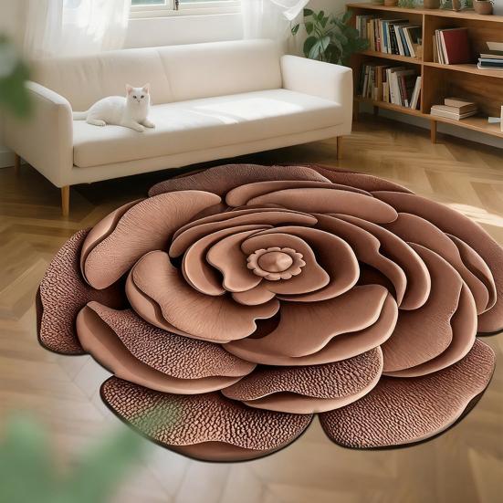 Килимок для підлоги Нековзкий Килим з квітковим візерунком 3D Реалістичний візерунок Килимок для ванної Супервбираючий Килимок для душу Швидкосохнучий М'який килим