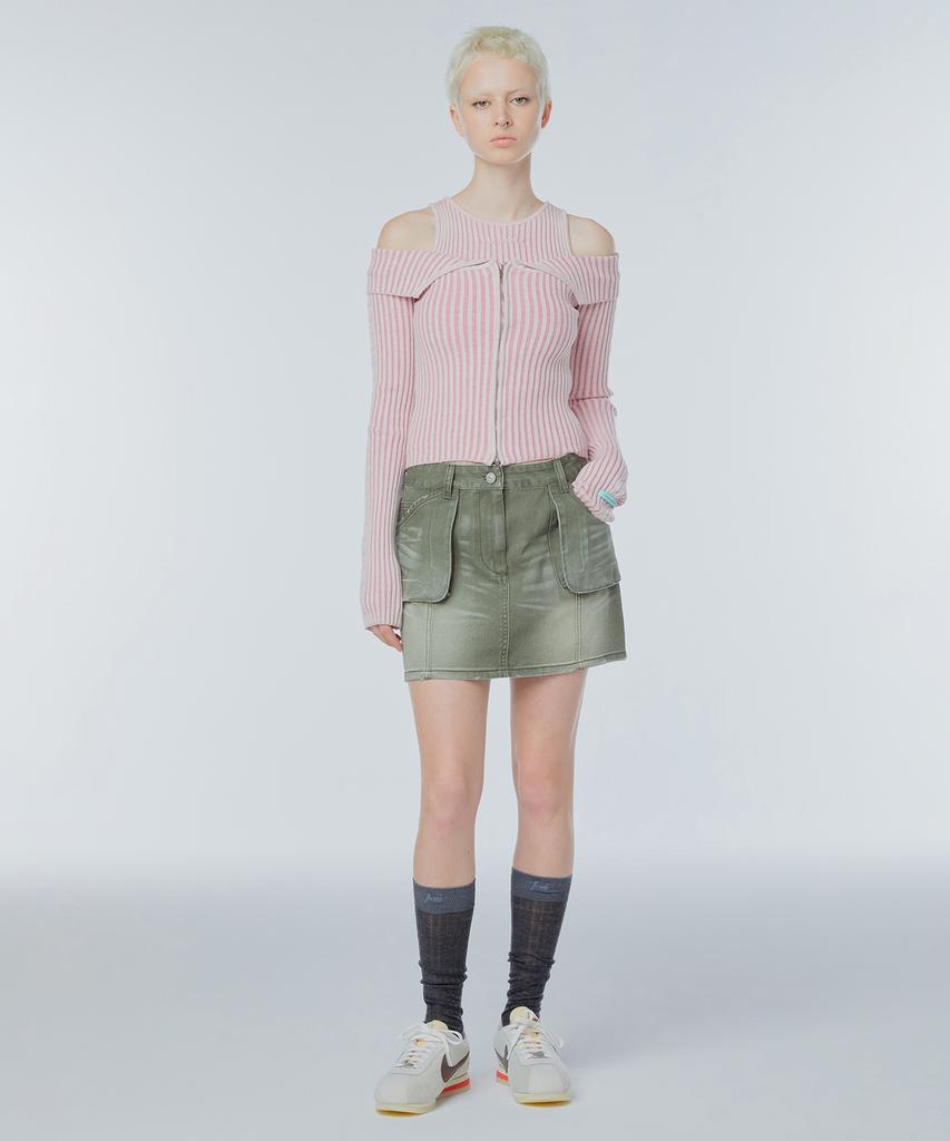 INSTANTFUNK Cargo Denim Mini Skirt