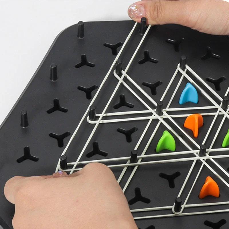 Chain Triangle Chess Game Triggle Rubber Band Game Educational Interactive Game Battle Set For Family Party Gift