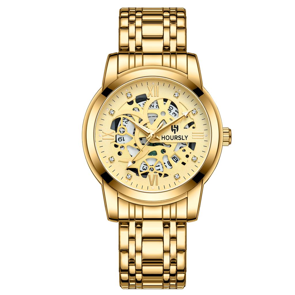 New Business Leisure Men's Quartz Watch Fashionable and Trendy Lifestyle Waterproof Night Light Diamond Inlaid Quartz Watch