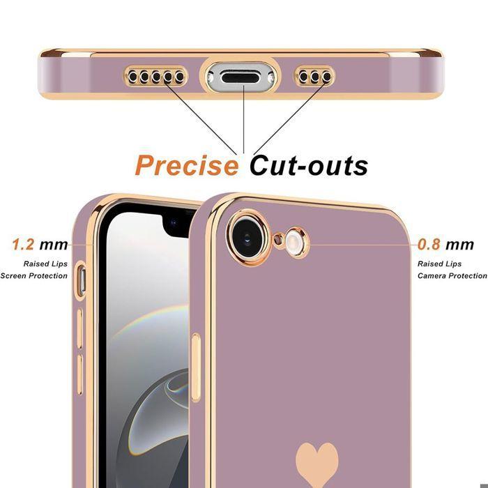 Coque de protection pour iPhone 16e - BOOLING - Motif Cœur - Antichoc - Ultra Slim - Violet