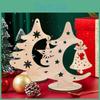 Decorative Wooden Christmas Tree Hanging Ornaments Beautiful Star Bell And Bauble Designs
