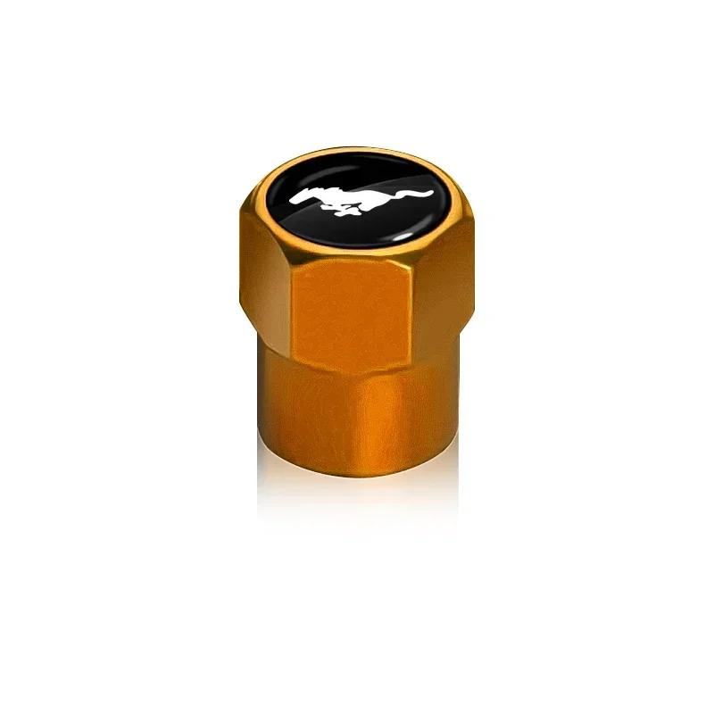 New 2026 Car Sticker 4Pcs Auto Wheel Tire Valve Air Stem Cap Duust Covers Car accessories For Ford Mustang 2015 2017 2018 2005 2