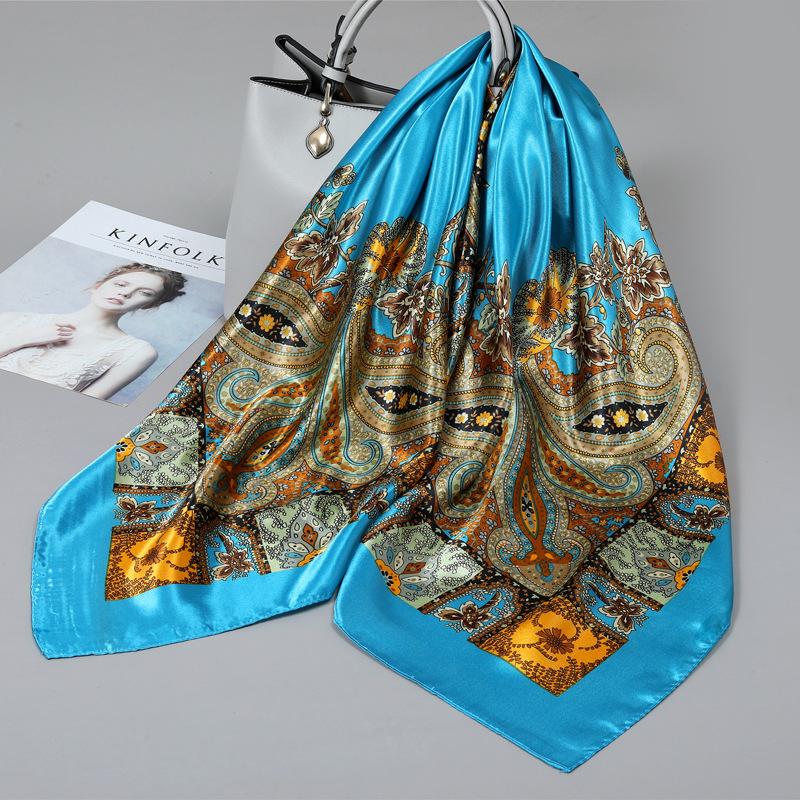 90 Square Scarves, Silk Scarves, Women's New Spring and Summer High-end Sense Versatile, Thin Scarves, Shawls Outside