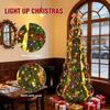7ft Pre-Lit Christmas Tree with 200 Lights, Foldable & Easy Setup for Holiday Party