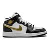 Jordan 1 Mid Patent Schwarz Weiß Gold GS BQ6931-007