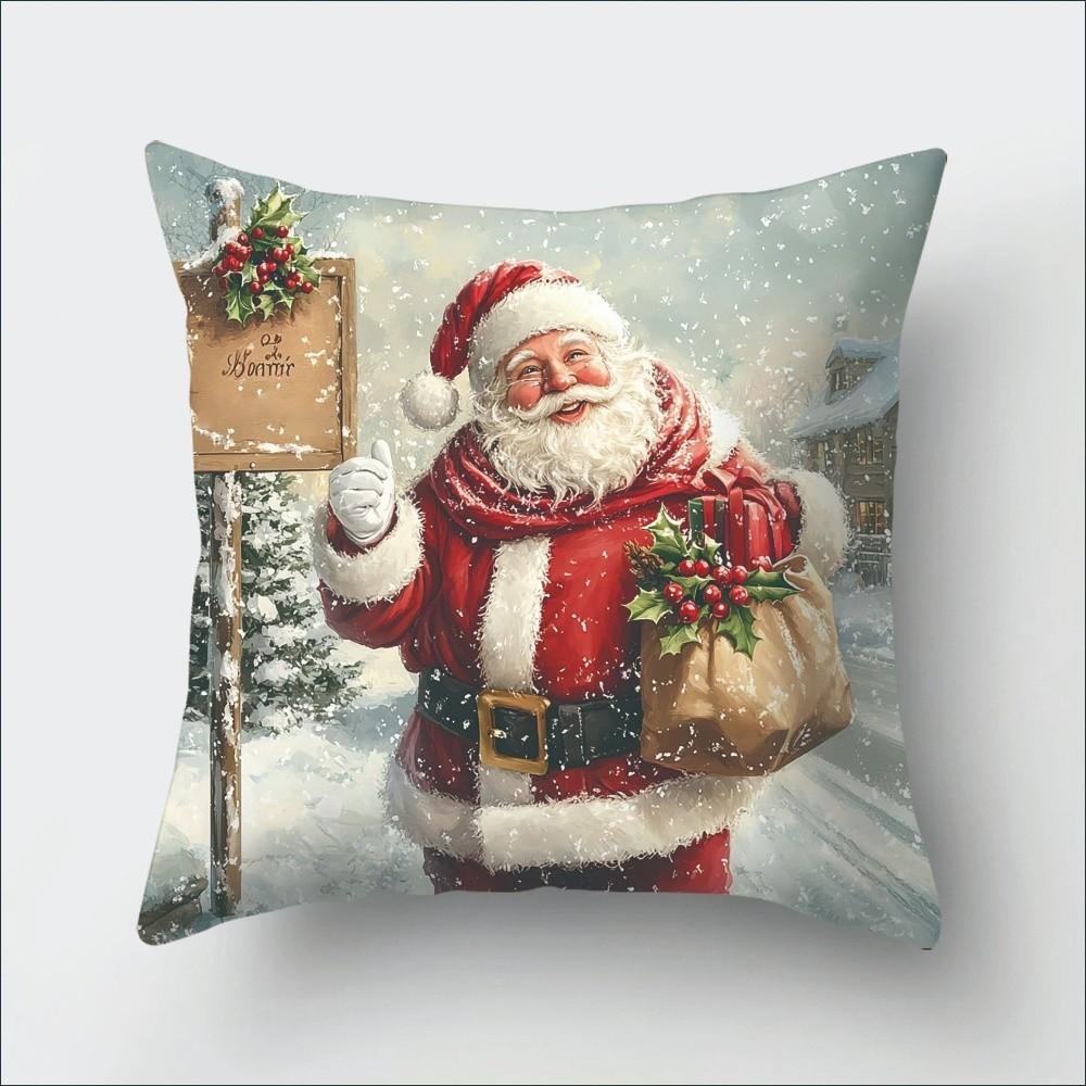 

Elk Christmas Pillow Covers Snowman Cushion Covers Santa Claus Throw Pillow Covers Home Decor D