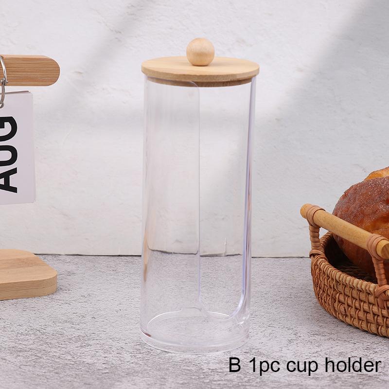 1Pc Transparent Cup Holder Or 50 Disposable Kung Fu Tea Cup Rice Husk Fiber Cup High Temperature Resistant Degradable Test Cups