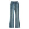Women's Light Blue Micro-Flare High-Waisted Slim Jeans, Autumn/Winter 2025, Petite & Plus Velvet Bell-Bottoms