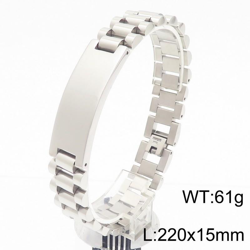 Korean Style Engravable Titanium Steel Men's Adjustable Bangle Bracelet